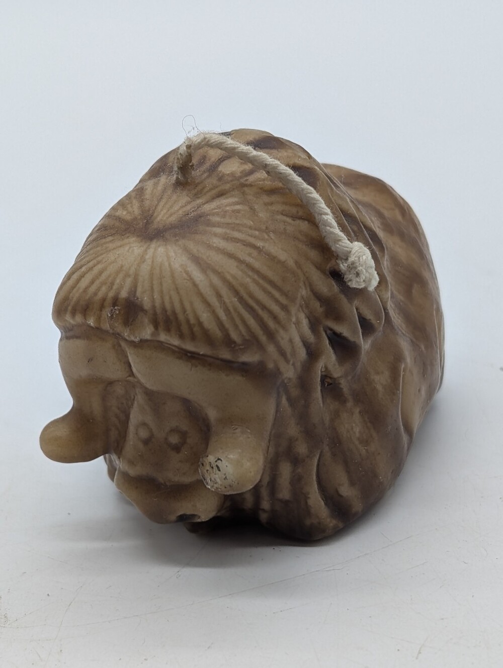 Vintage Alaska Candle Factory Carved Musk Ox Wax Candle Figurine - Unburned
